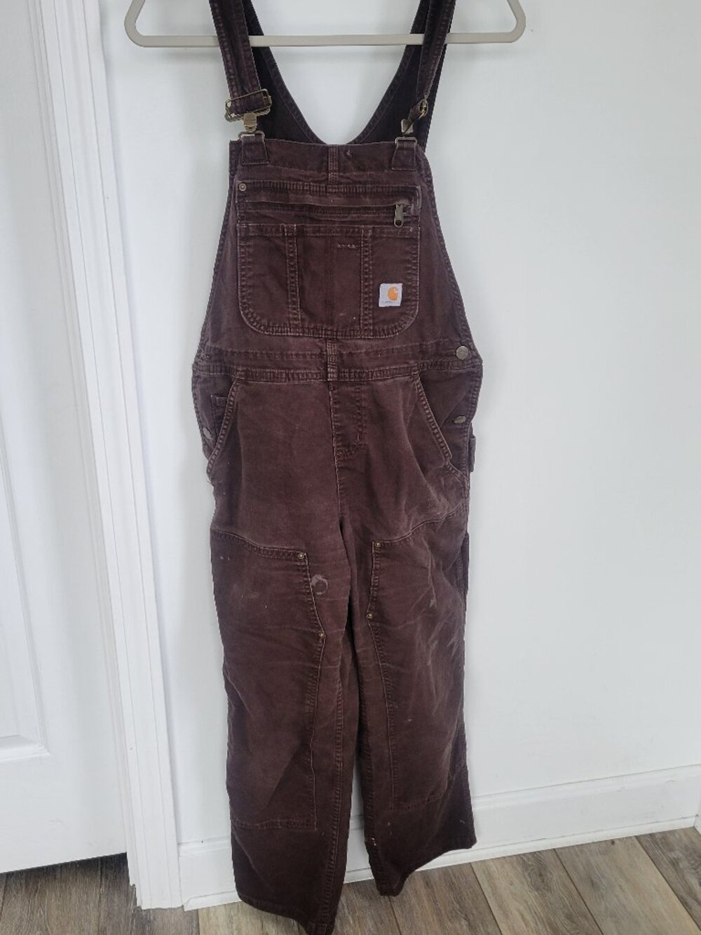 Carhartt Womens Overalls in XS, Dark Brown, Embroidered